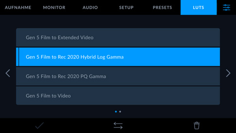 Built in 3D LUTs